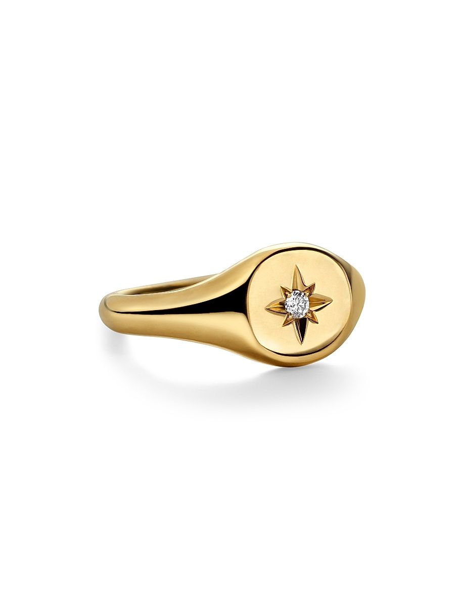 Women's Cable Collectibles Starset Pinky Ring In 18K Yellow Gold - Diamond - Size 3.5