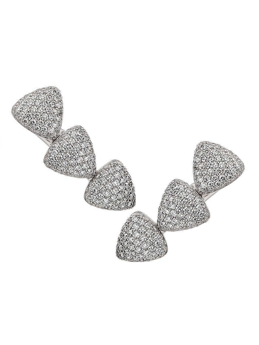 Women's Freccia Endless 18K White Gold & 2.58 TCW Diamond Stud Earrings - White Gold