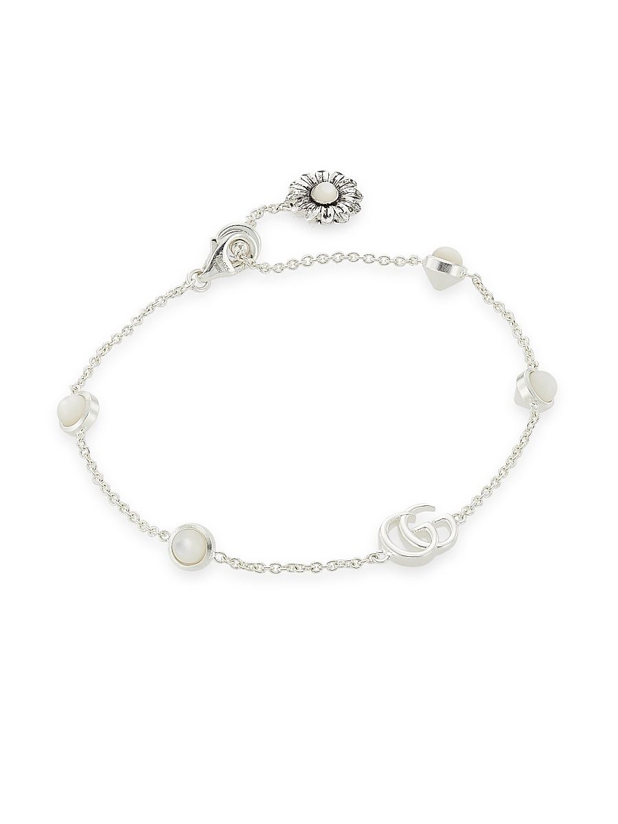 Women's Sterling Silver & Mother-Of-Pearl GG Marmont Charm Bracelet - Silver