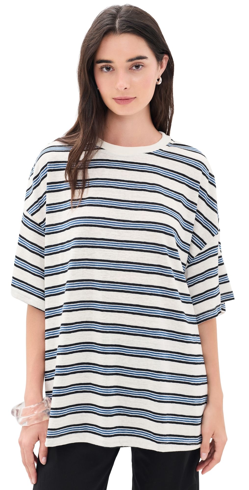 VRG GRL Willow Tee Blue Stripe S