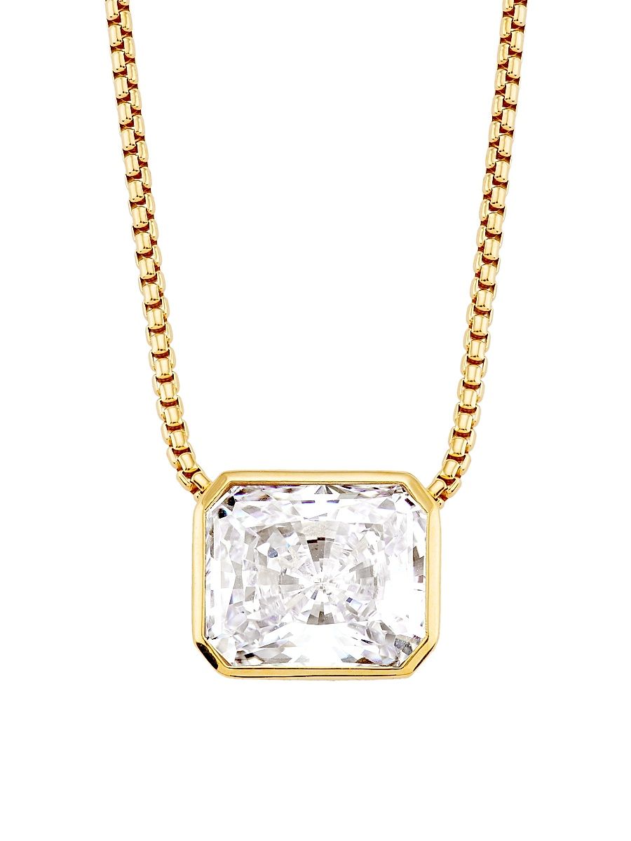 Women's Feliz 18K-Gold-Plated & Cubic Zirconia XL Pendant Necklace - Gold
