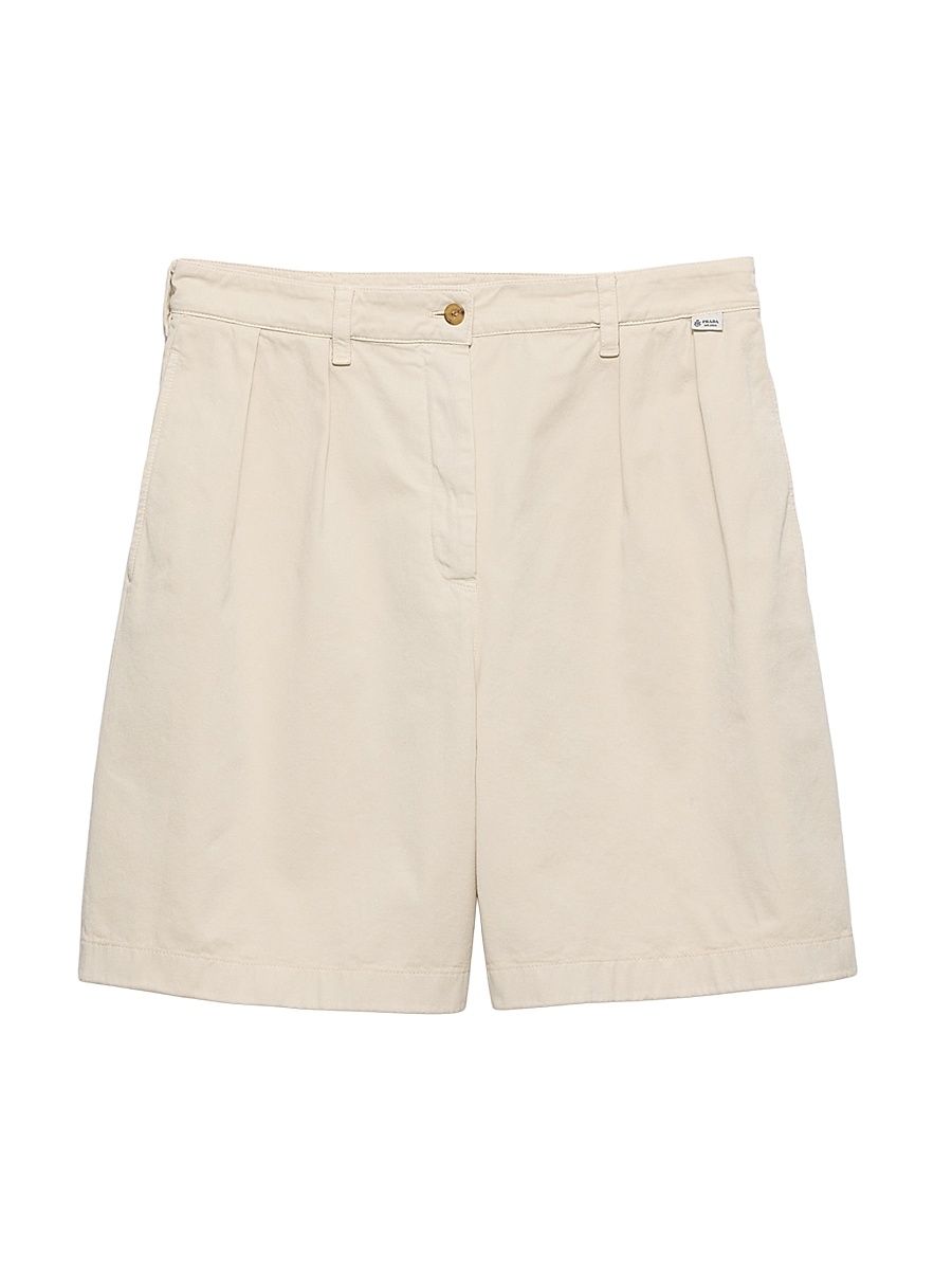 Prada Women's Old Gabardine Bermudas - Khaki - Size 4
