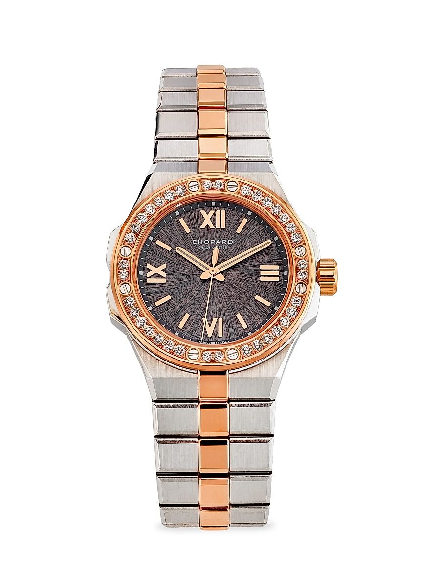 Women's Alpine Eagle Stainless Steel, 18K Rose Gold, & 0.57 TCW Diamond Bracelet Watch - Pink