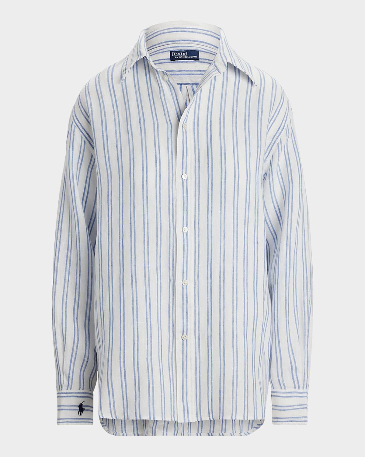 Oversize Fit Striped Linen Shirt