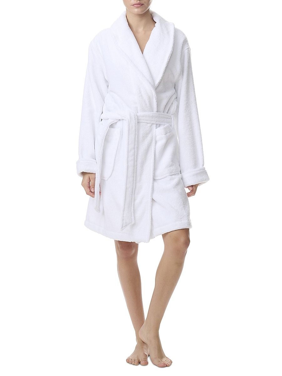 Women's Iconic Bear Short Printed Robe - Tuxedo Bear - Size Small