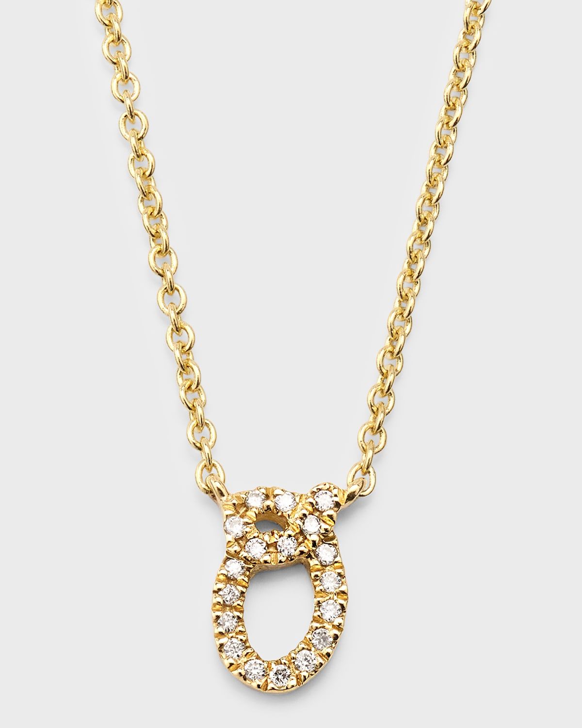 14k Diamond Pave Initial Necklace