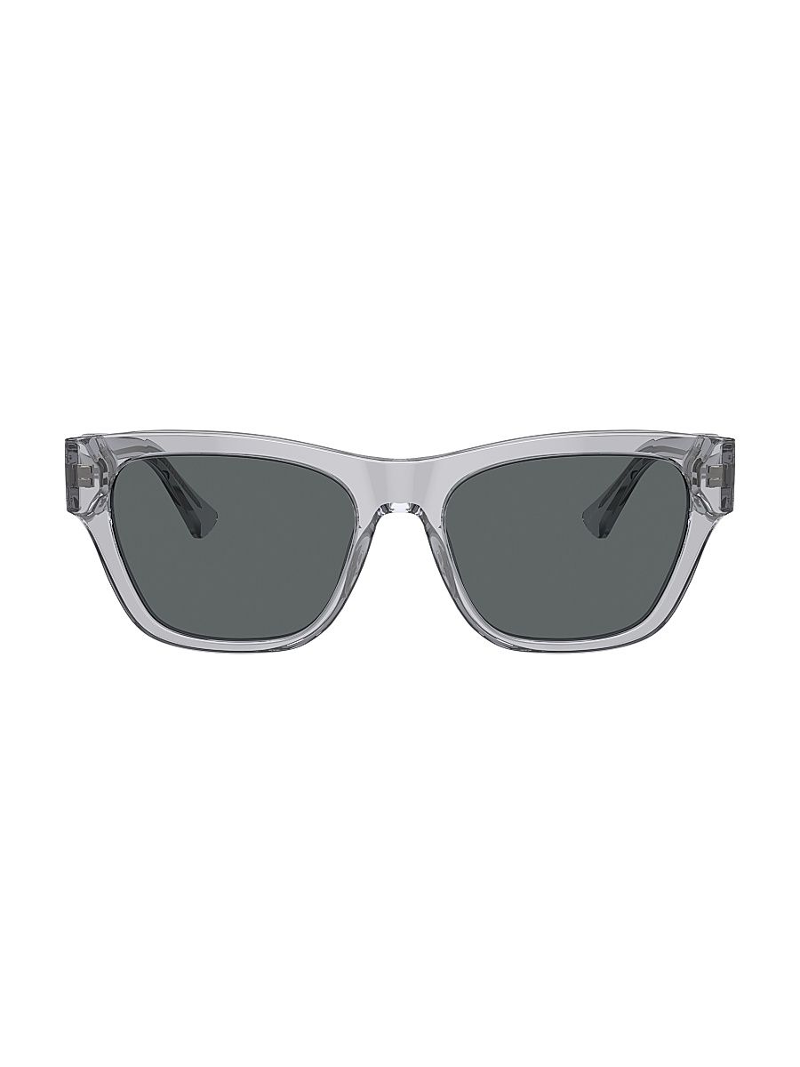 Men's 55MM Square Sunglasses - Transparent Dark Grey
