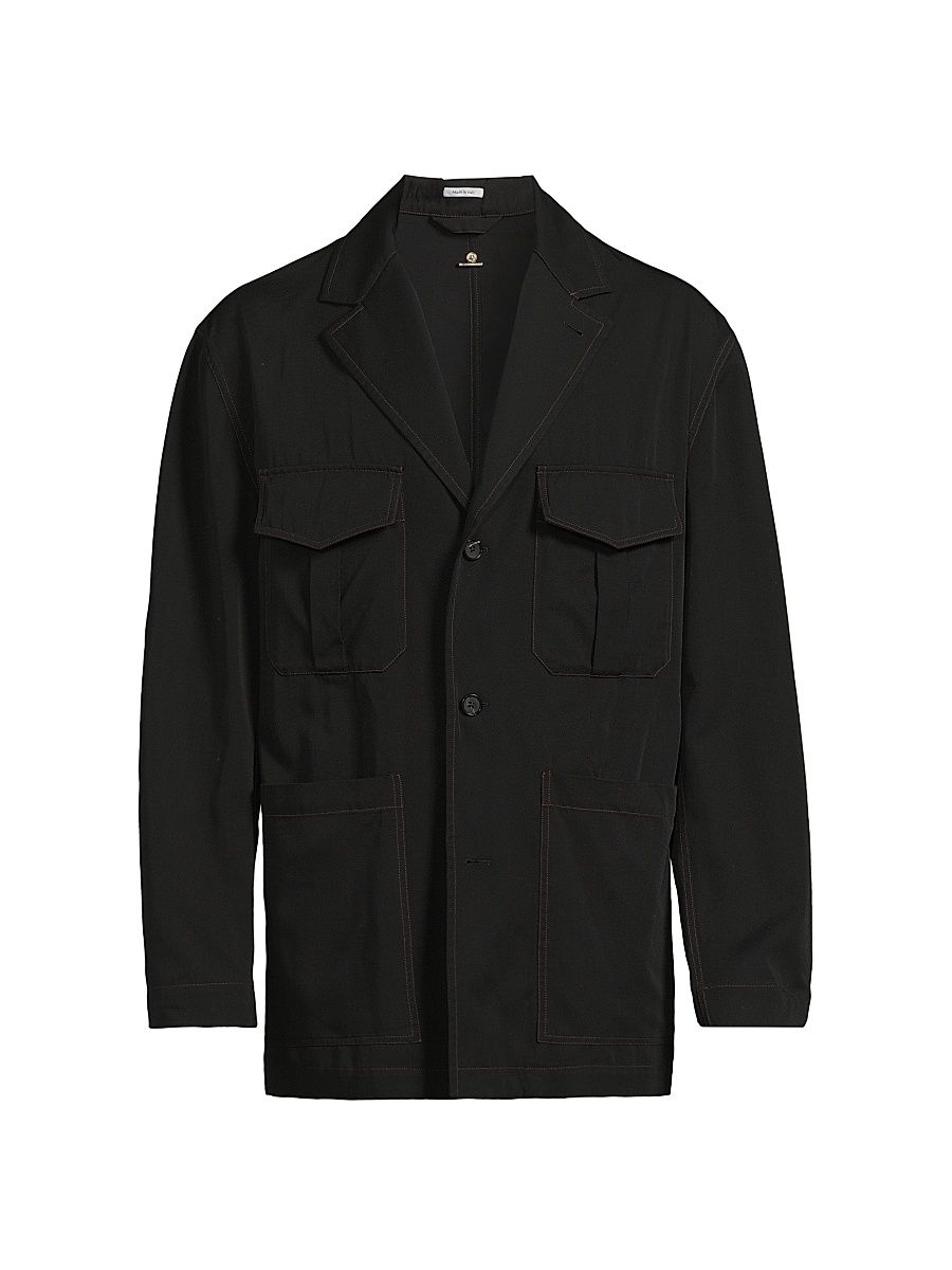Men's Deconstructed Wool Jacket - Black - Size 46