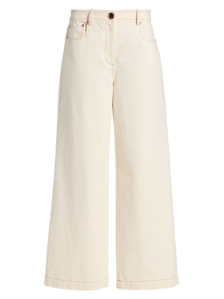 Women's Blaire Weekend High-Rise Wide-Leg Jeans - Ivory - Size 14