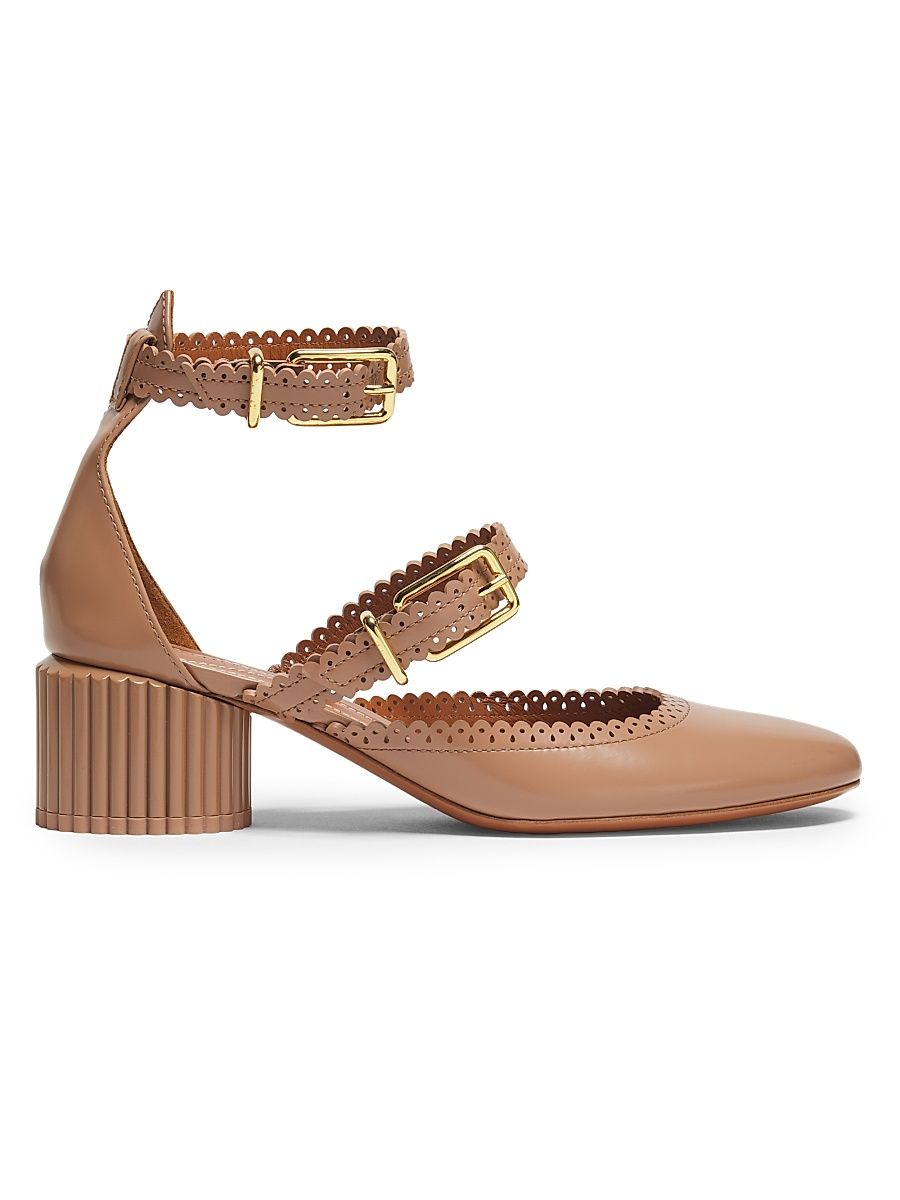 Women's Eddie 55MM Leather Mary Janes - Biscuit - Size 8