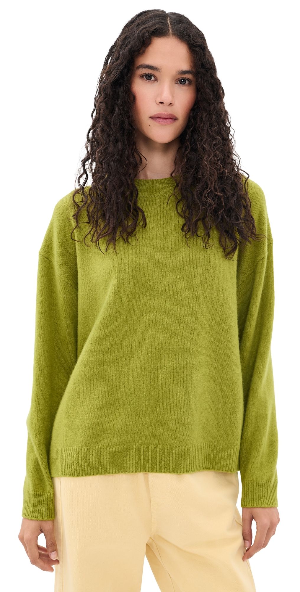STAUD Serrano Cashmere Relaxed Crew Pullover Pear S