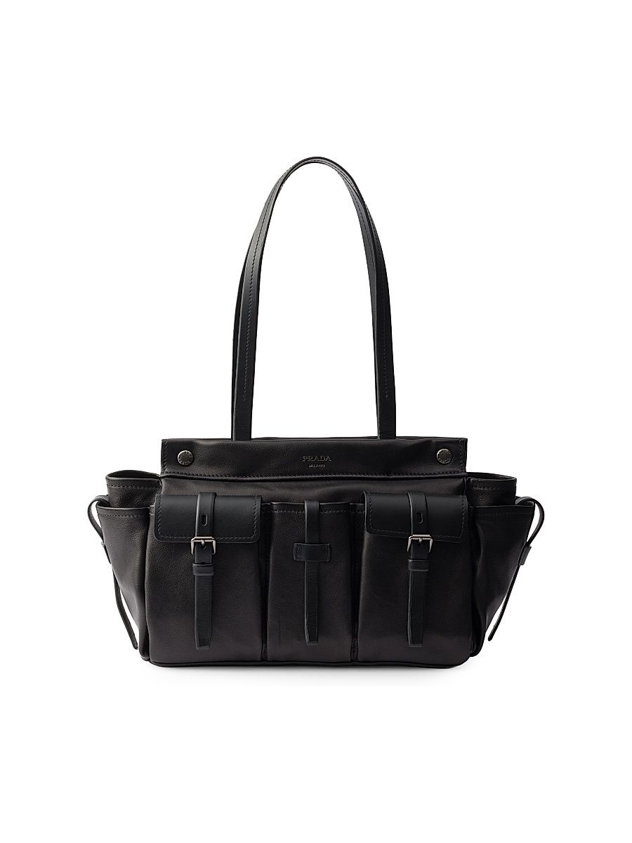 Women's Route Large Leather Tote Bag - Black