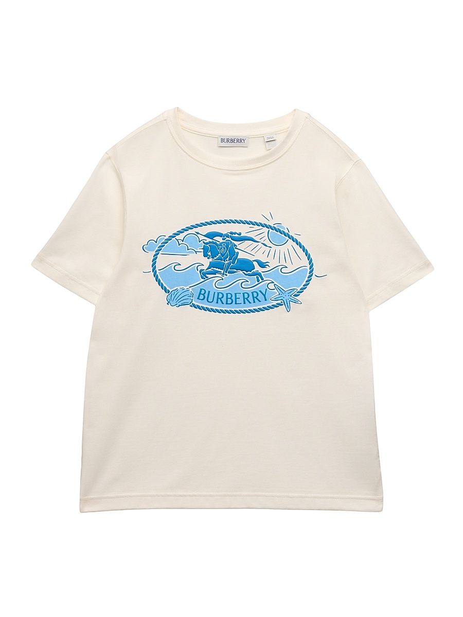 Little Boy's & Boy's Cotton Jersey Equestrian Knight Print T-Shirt - Chalk White - Size 8