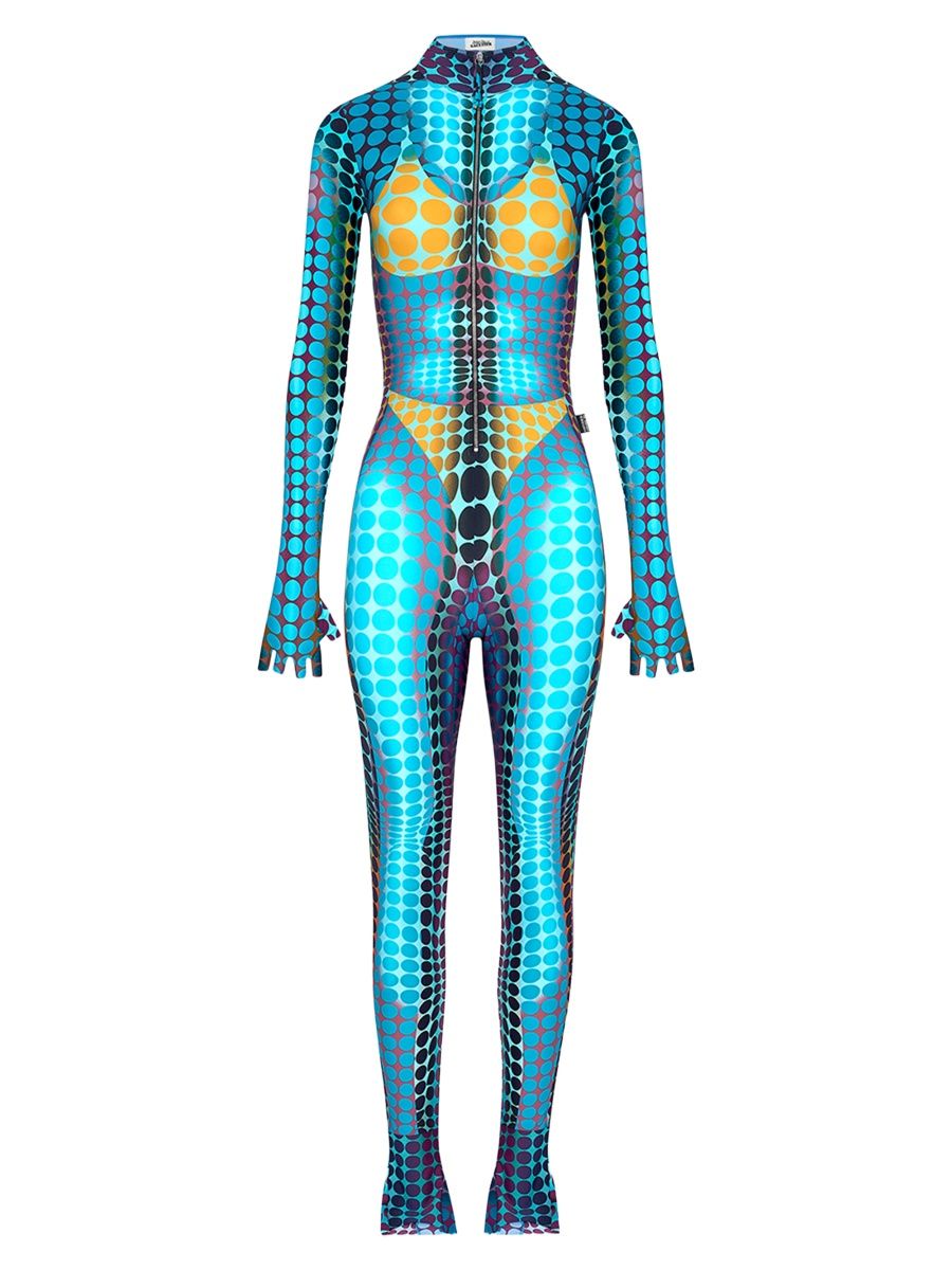 Jean Paul Gaultier Women's Icon Prints: The Dots Jumpsuit - Blue Purple Yellow - Size Large