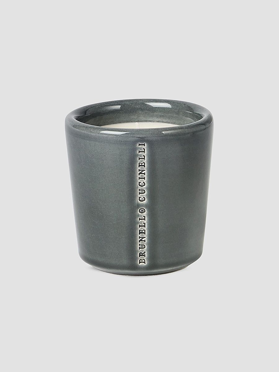 Scented Candle in Craquele Ceramic Vessel - Firebrick