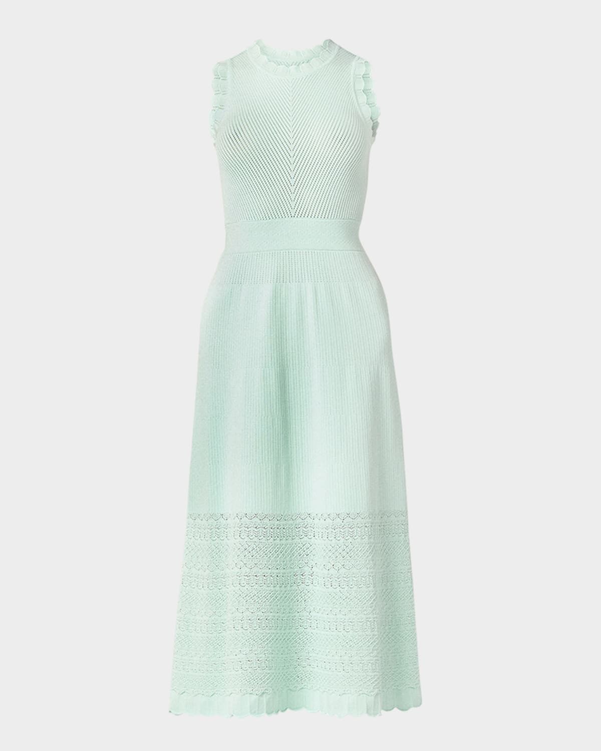 Brooke Scalloped Pointelle-Knit Midi Dress