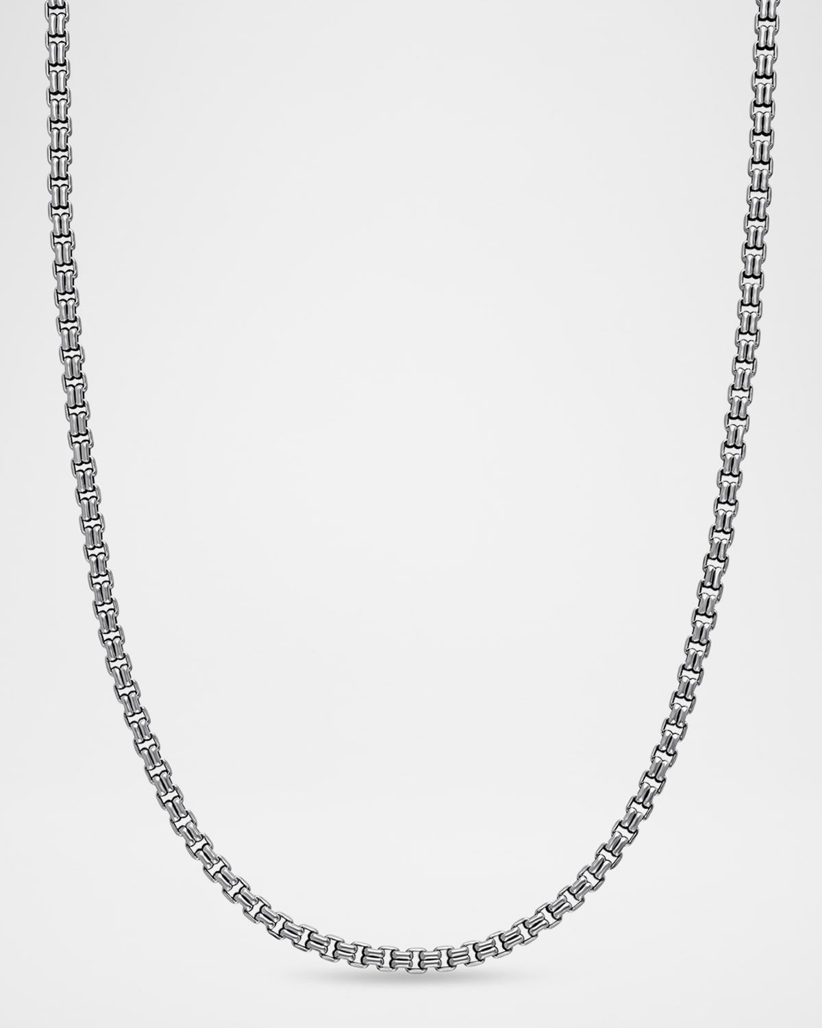 Men & apos;s Double Box Chain Necklace in Silver, 2.6mm, 22"L