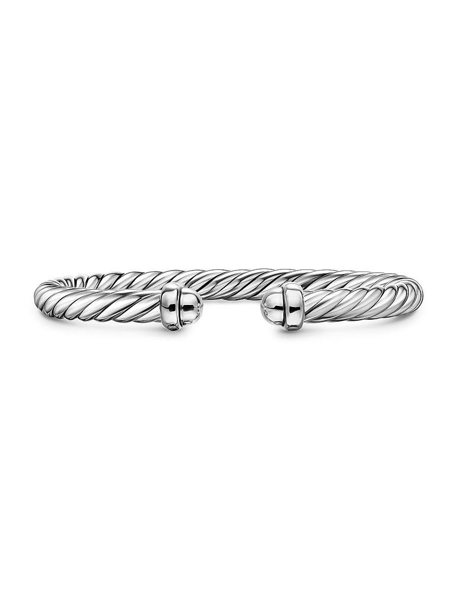 Women's Cable Flex Bracelet in Sterling Silver, 6MM - Silver - Size Medium