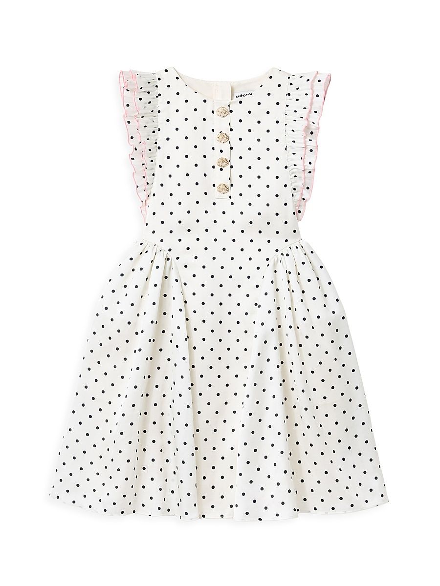 Little Girl's & Girl's Polka Dot Drop-Waist Dress - Cream - Size 3