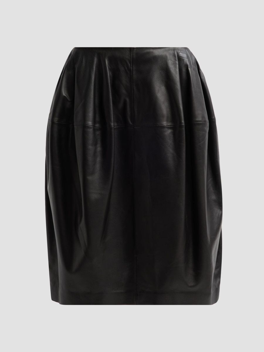 Toteme Women's Sheath Leather Knee-Length Skirt - Black - Size 8