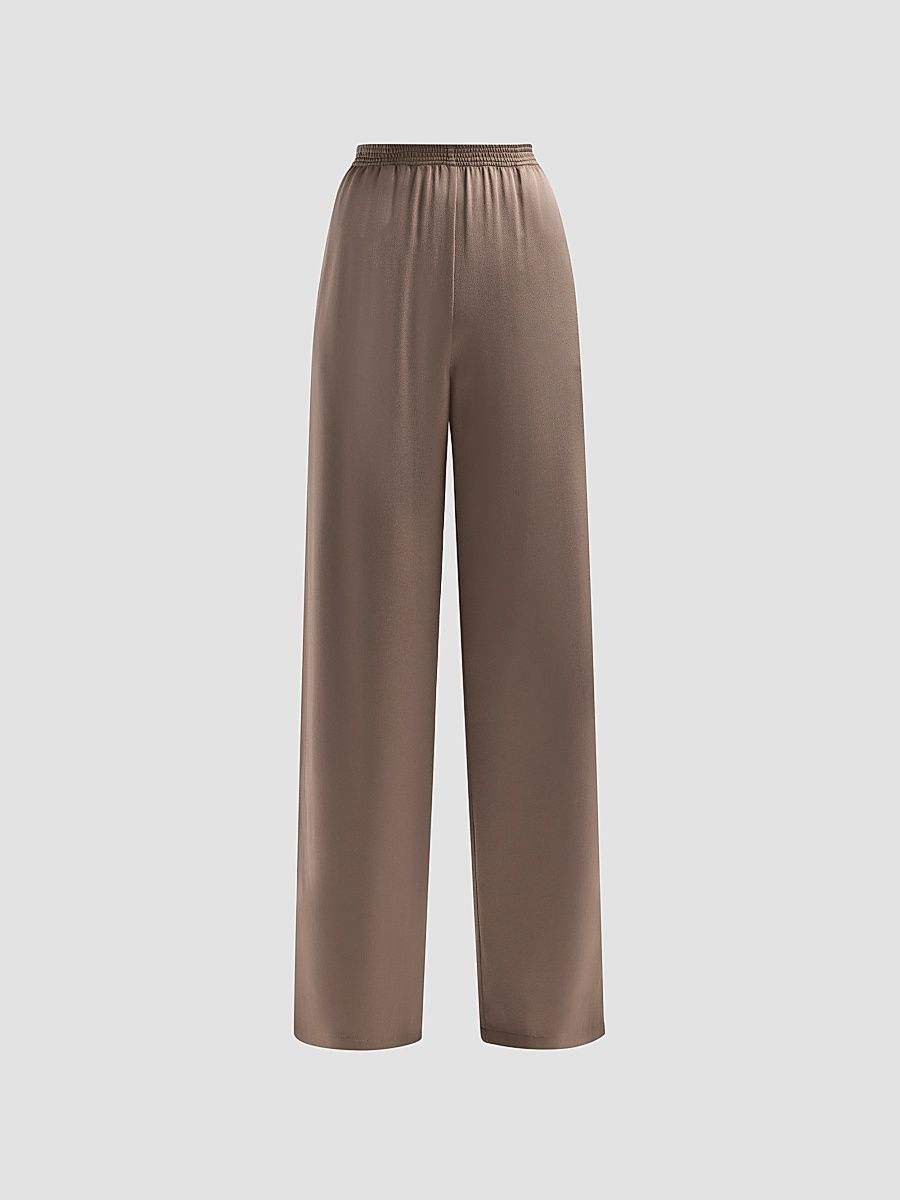 Women's Enver Satin Wide-Leg Trousers - Falcon - Size 4
