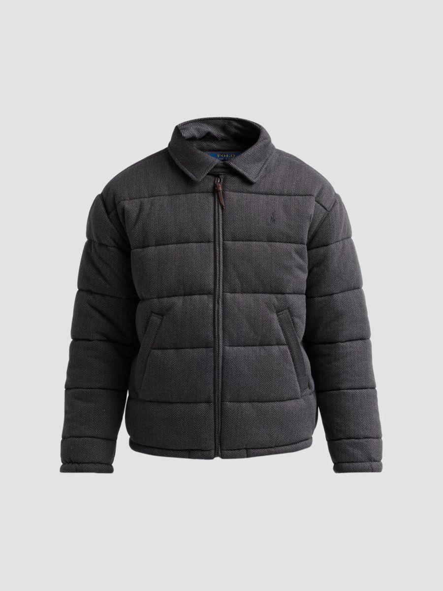 Polo Ralph Lauren Men's Herringbone Quilted Double-Knit Jersey Jacket - Windsor Heather - Size Medium
