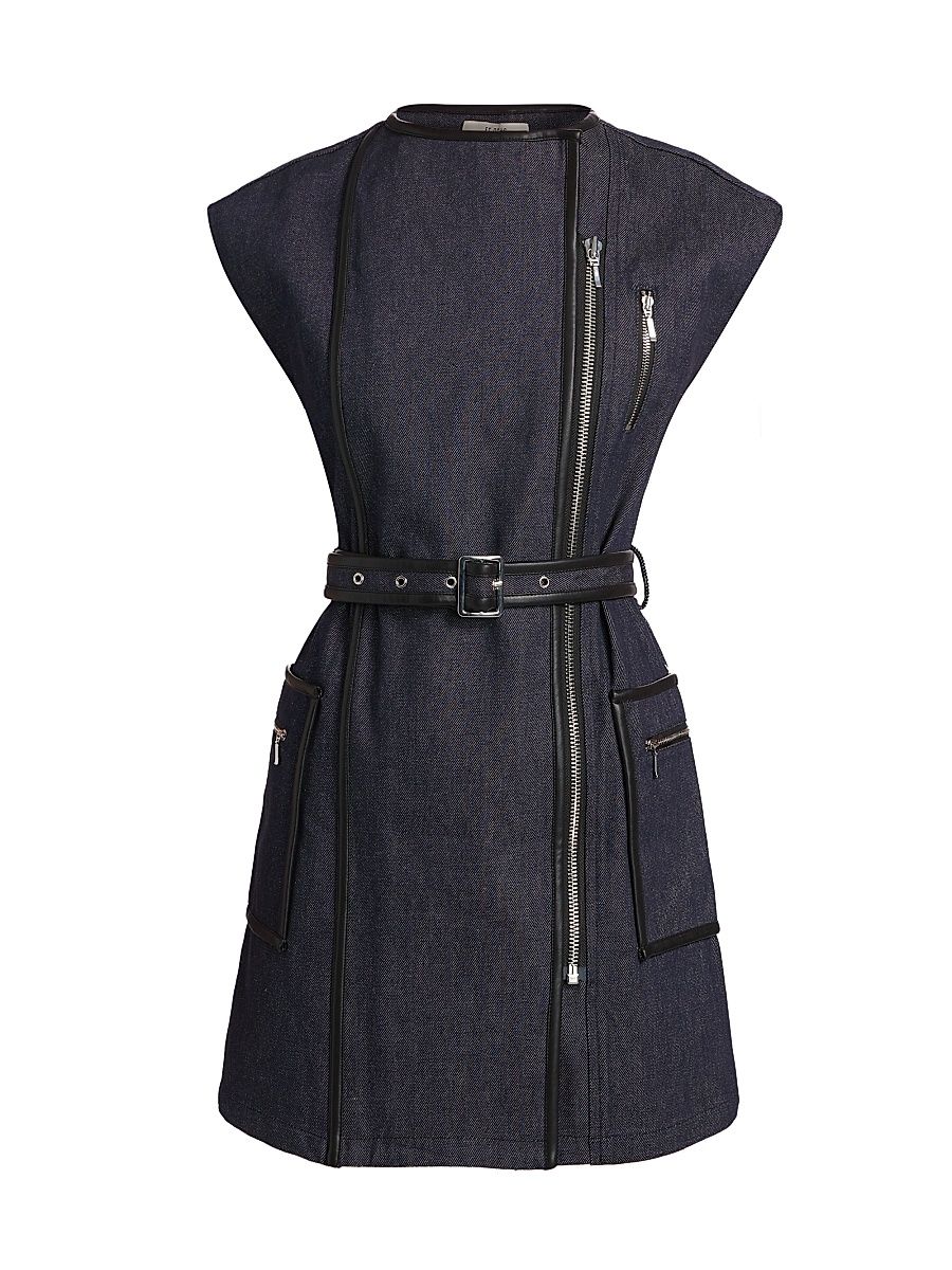 Women's Devon Denim Zip Minidress - Raw Indigo Black - Size 4
