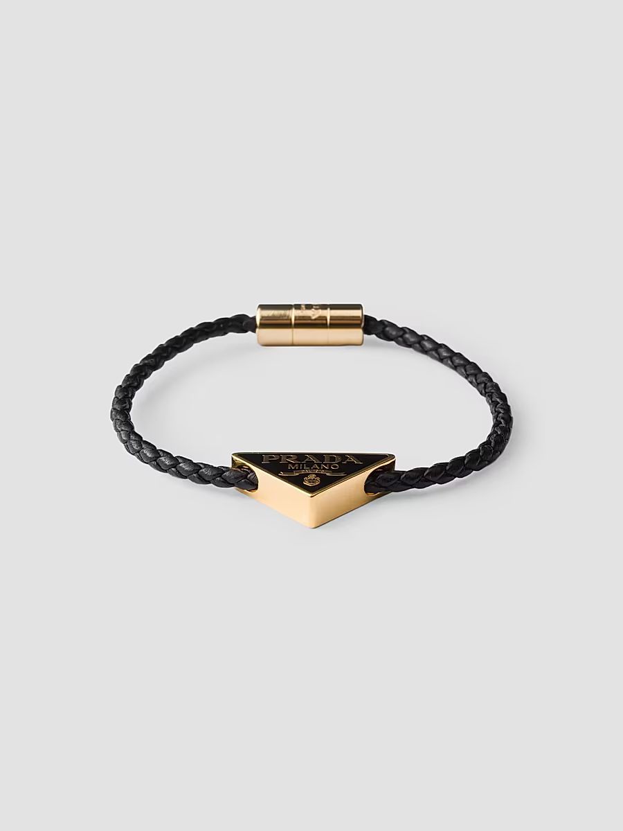 Women's Braided Nappa Leather Bracelet - Black