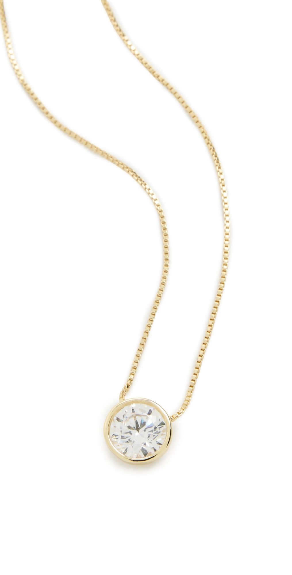 SHASHI Solitaire Bezel Moissanite Necklace Gold One Size
