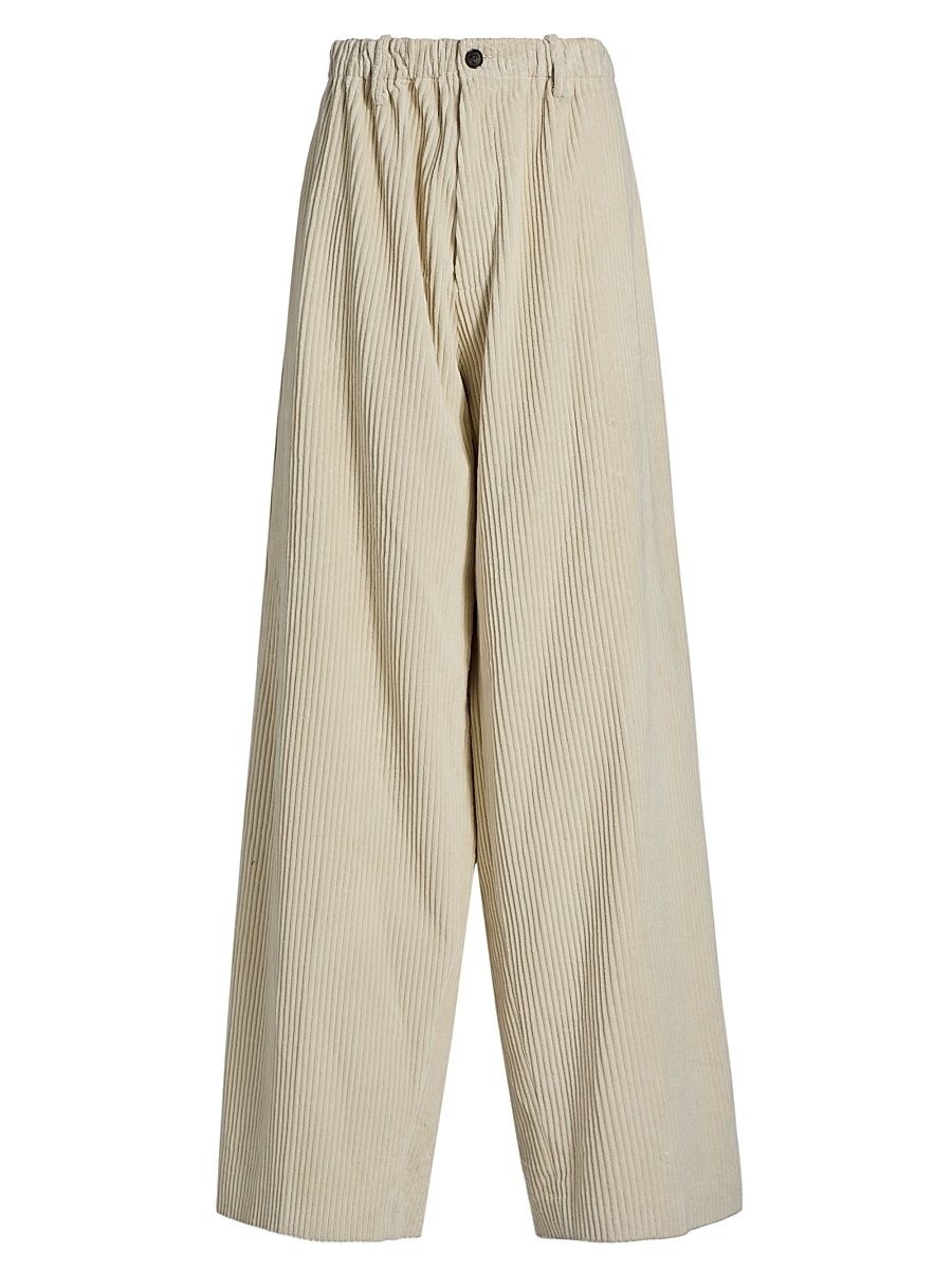 Women's Lidie Cotton Corduroy Wide-Leg Pants - Ecru - Size 10