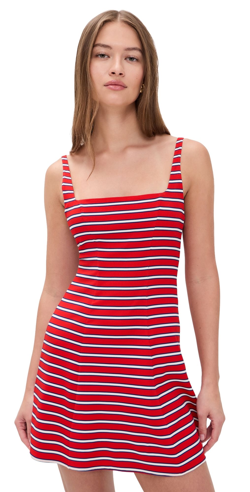 ALICE + OLIVIA Julia Scoop Neck Mini Dress Teakwood Chili Pepper 2