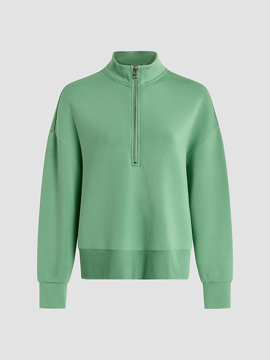 Women's Mavis Half-Zip Sweatshirt - Green Spruce - Size XXS
