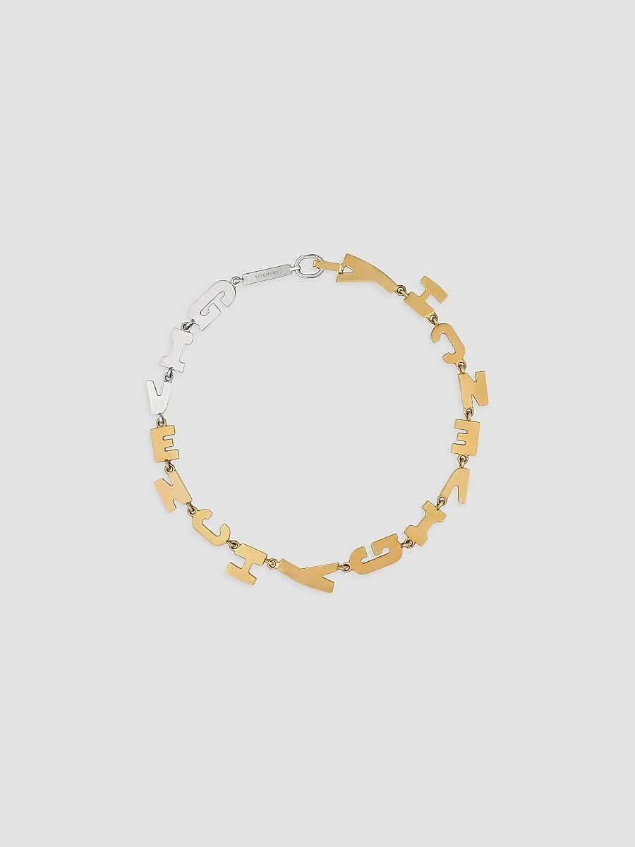 Givenchy Women's Letters Necklace in Metal - Golden Silvery