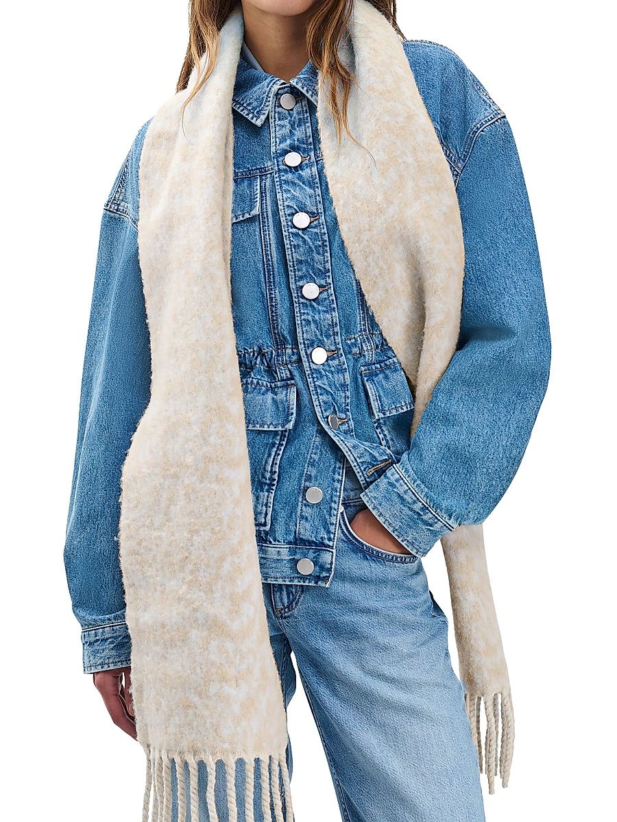 Women's Nora Twisty Alpaca Wool Blend Scarf - Ecru Multi