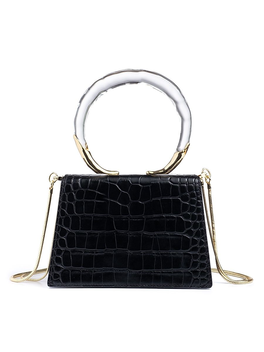 Women's Liquid Lucite Quad Top Handle Bag - Black