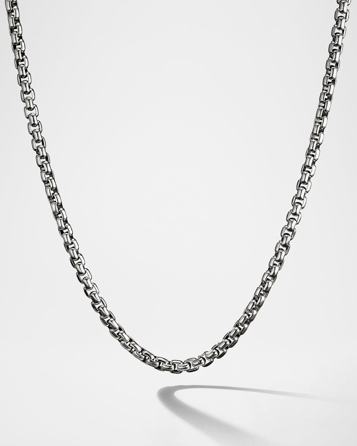 Men & apos;s Box Chain Necklace in Silver, 4.8mm, 24"L