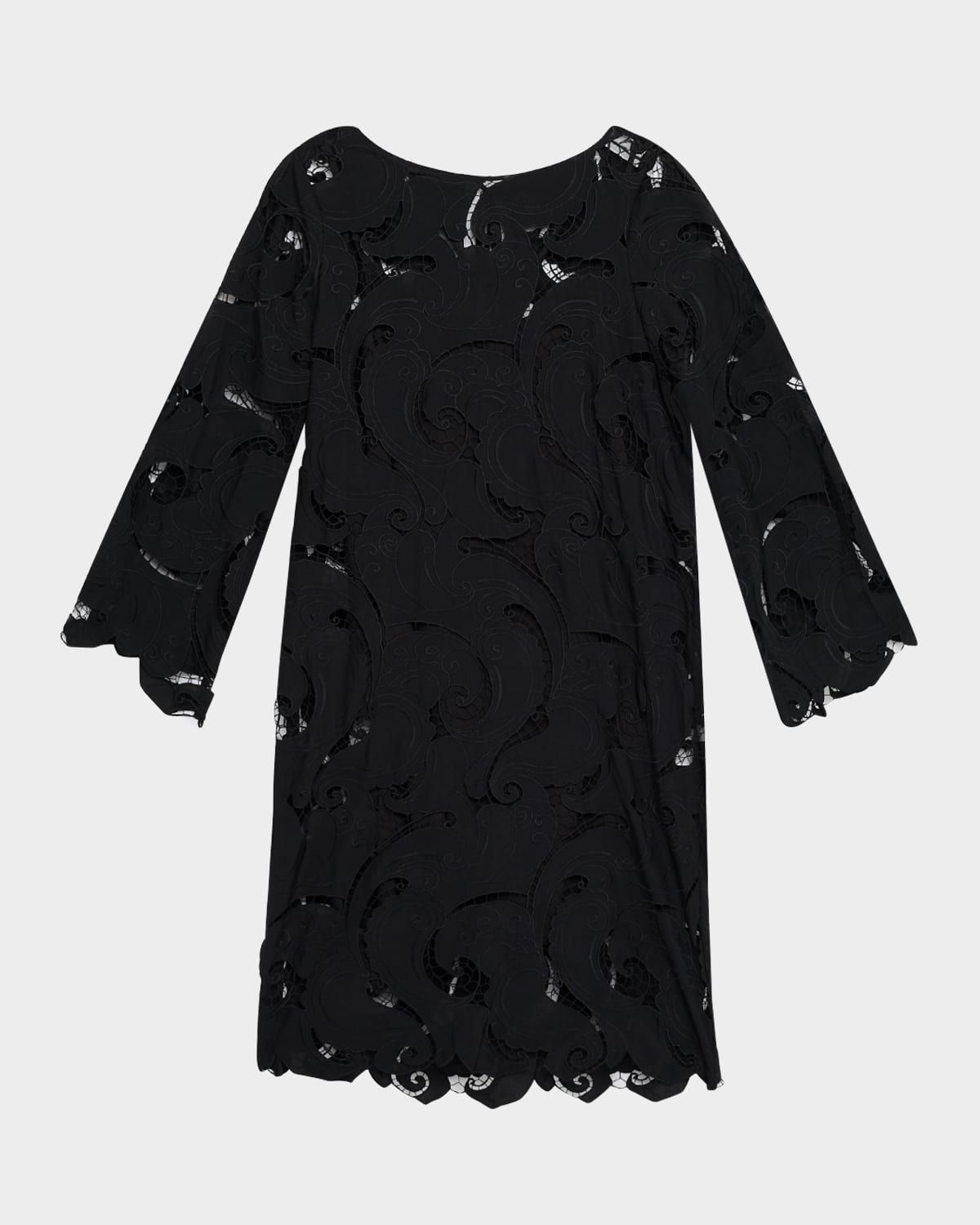 Jackie Paisley-Embroidered Midi Shift Dress