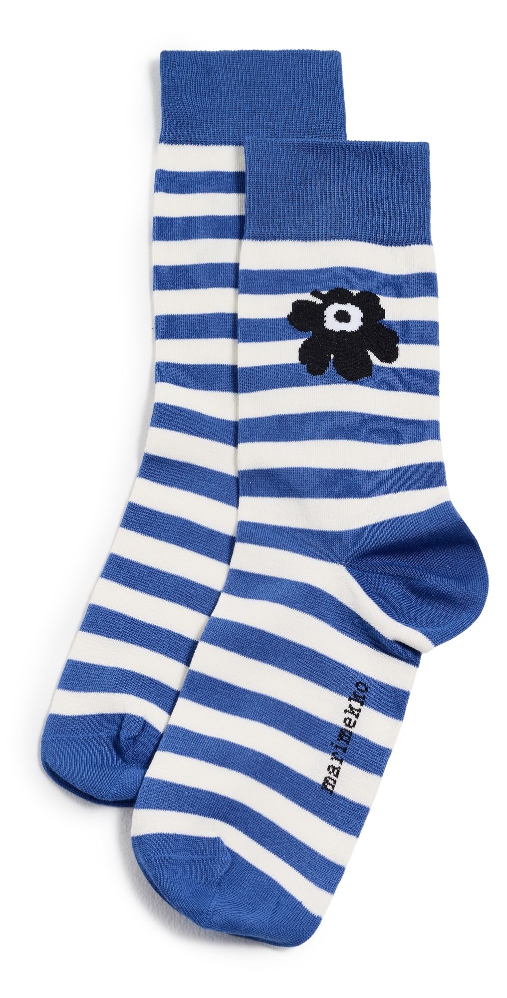 Marimekko Kasvaa Tasaraita Unikko One Socks Blue/Off White/Black 37-39