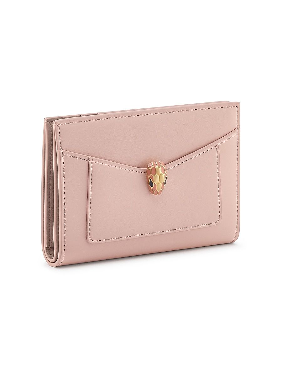 Women's Serpenti Forever Leather Card Case - Star Rose Pink