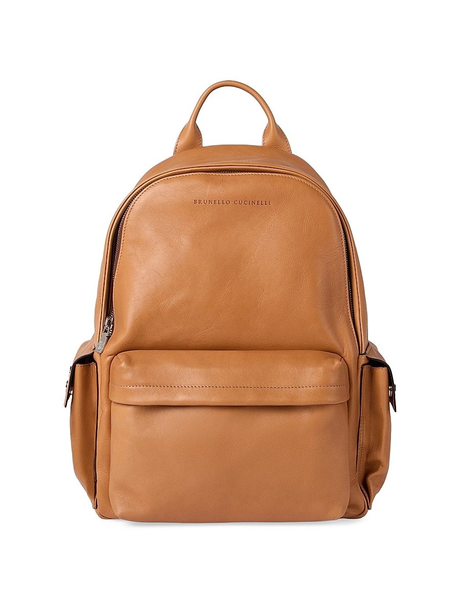Men's Cowhide Travel Backpack - Cognac