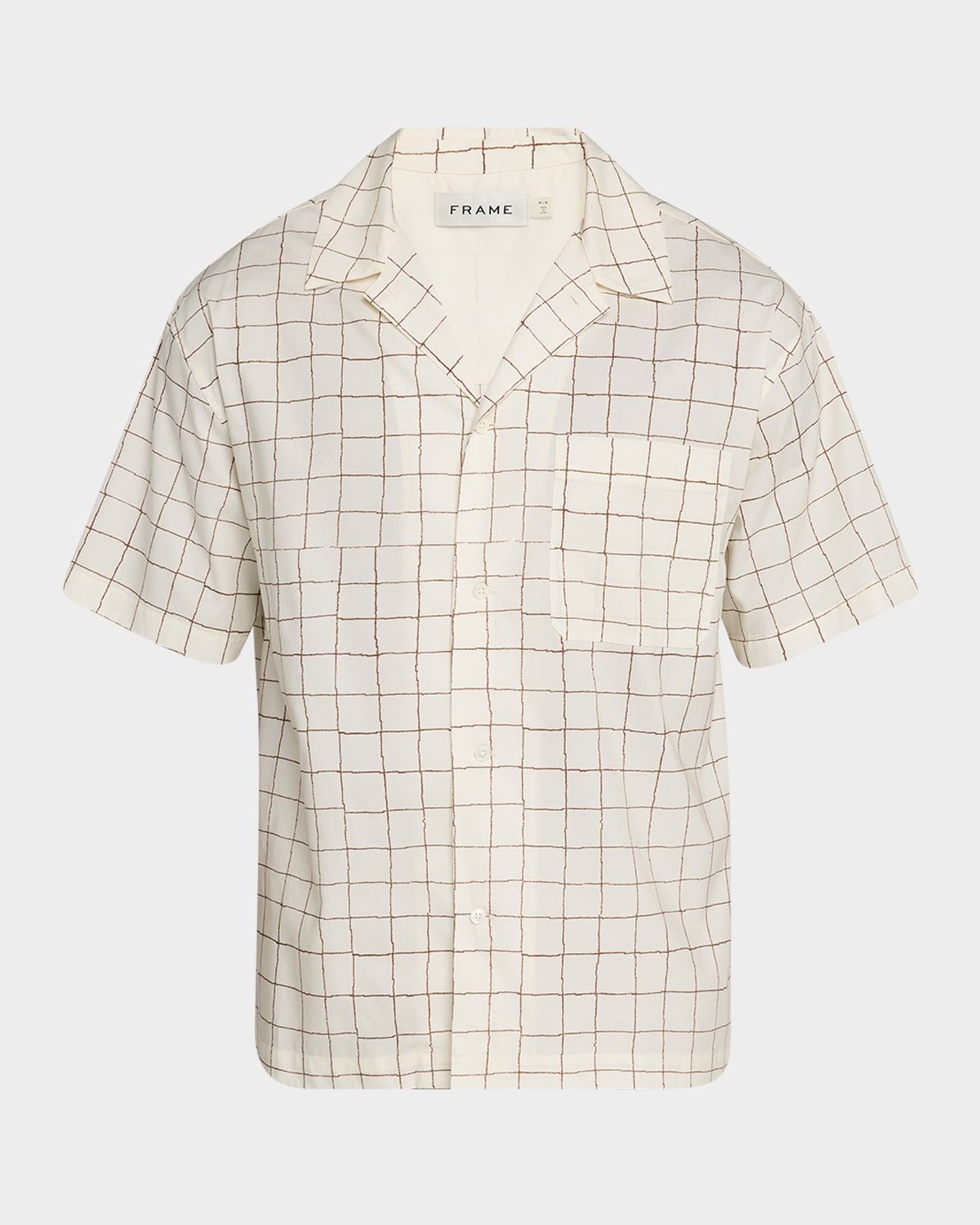 Men & apos;s Grid-Print Camp Shirt