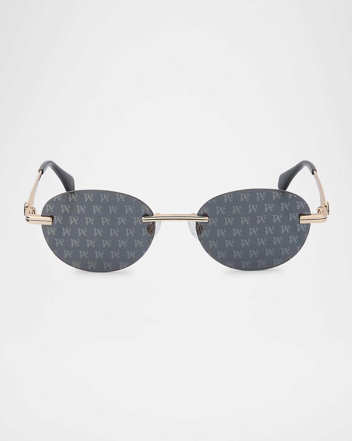Crystal Metal Oval Sunglasses