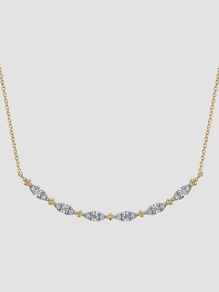 Gabriel & Co Women's Bujukan 14K Yellow Gold & 0.30 TCW Diamond Bar Necklace - Yellow Gold