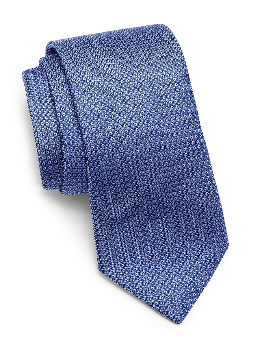 Men's COLLECTION Woven Silk Tie - Blue