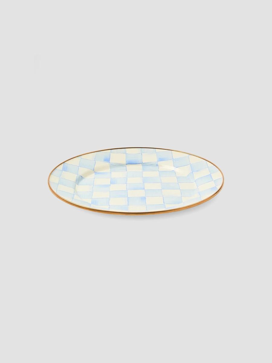 MacKenzie-Childs Sky Check Enamel Dinner Plate