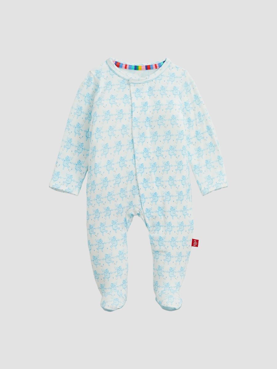 Boy's Baby Boy's Trunkettes Elephant-Print Footie - Blue - Size 18 Months