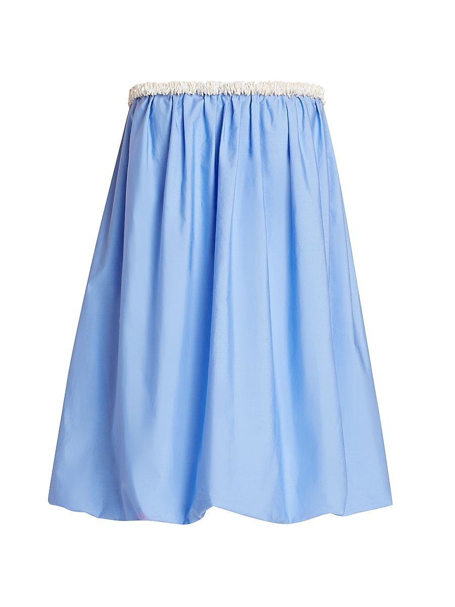 Women's Pearl-Embellished Bubble Minidress - French Blue - Size 8