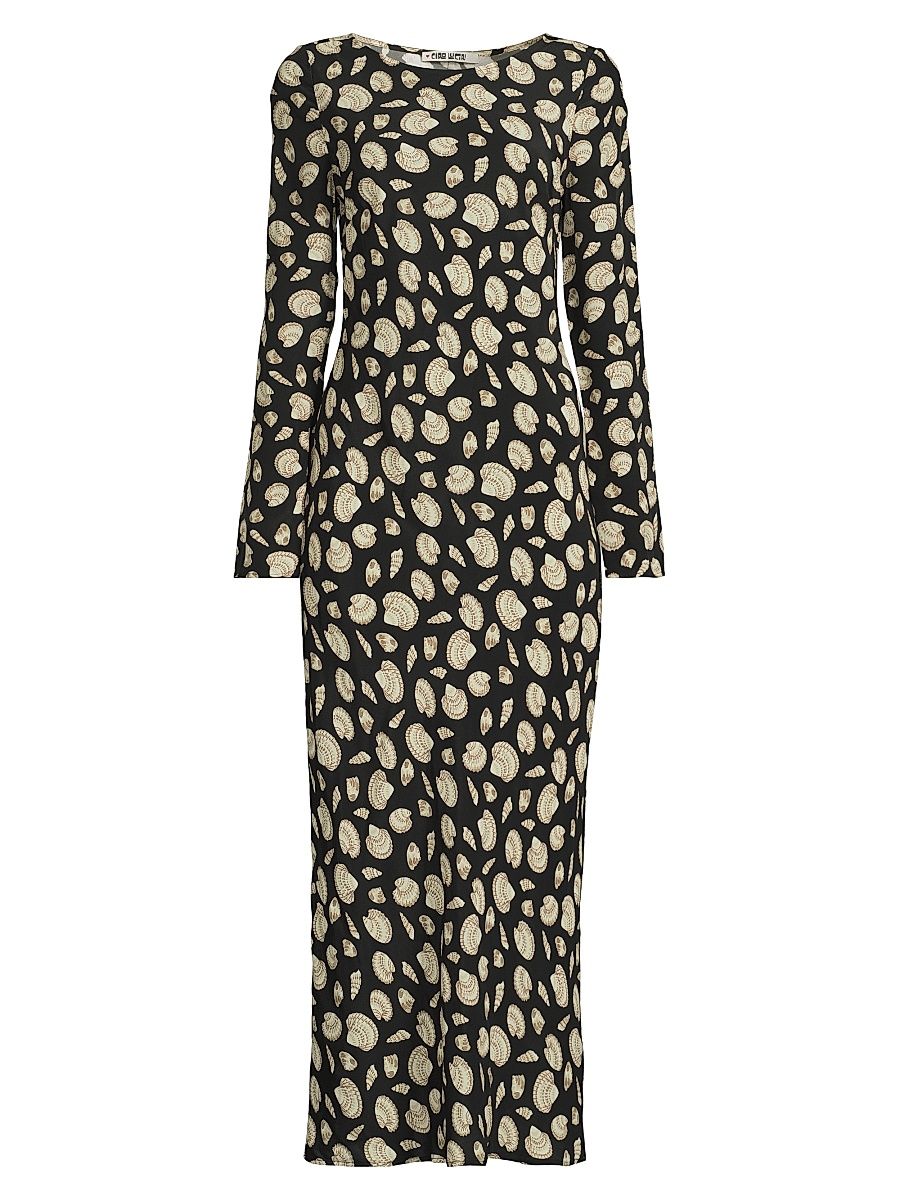 Women's Hello Sunshine Gaia Long-Sleeve Maxi Dress - Shell - Size Medium