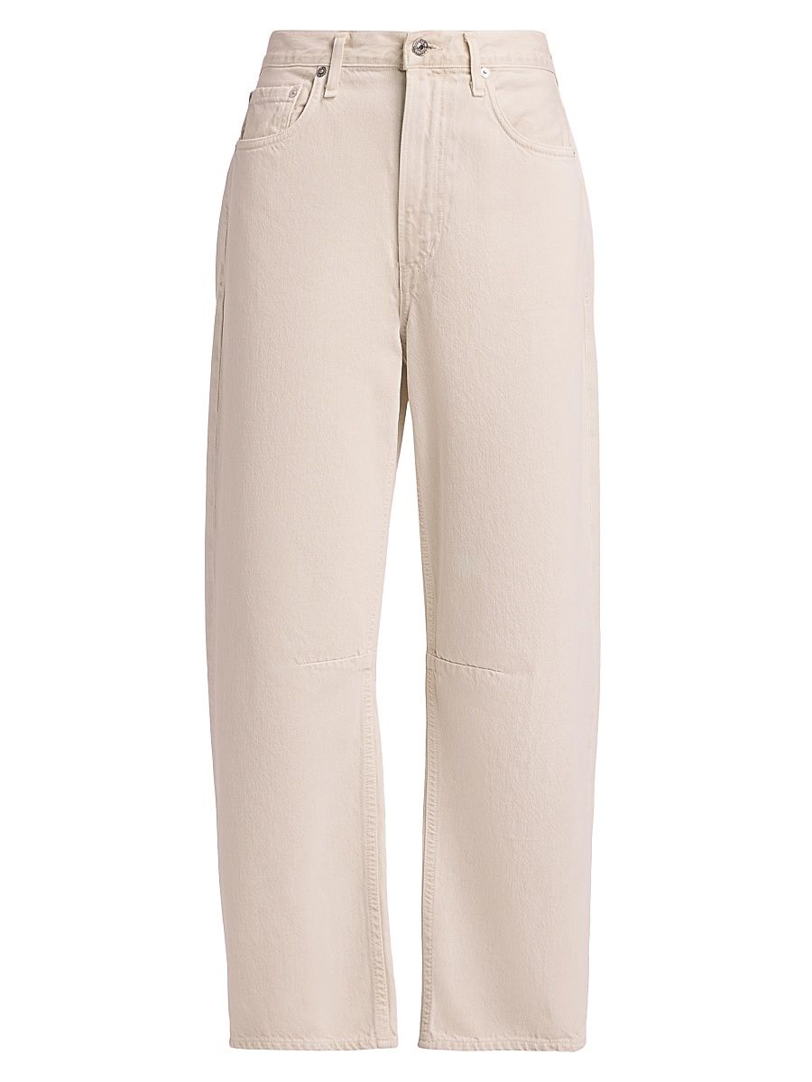 Women's Miro High-Rise Barrel Jeans - Almondette Medium Light Brown - Size 30