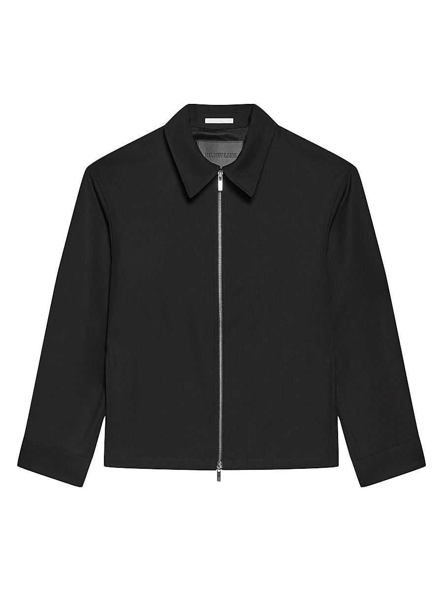 Men's Wool Gabardine Suiting Shirt Jacket - Black - Size XL